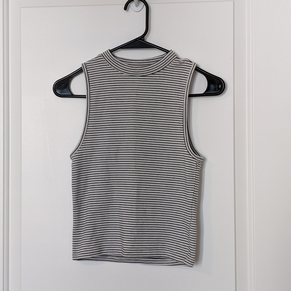 Forever 21 Mock Neck Striped Tank Top S